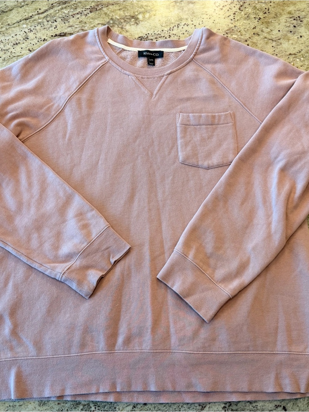 RW&CO. Men’s Dusty Pink Crewneck Pocket Sweater